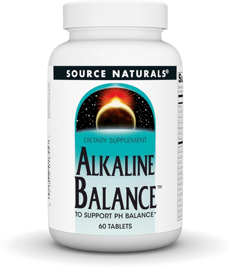 Kilde Naturals Alkalisk Balance, å støtte PH Balance*, 60 tabletter