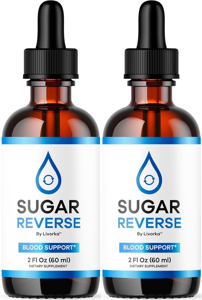 (2 pakke) Sugar Reverse - Sugar Reverse Drops, Sugar Reverse Drops Anmeldelser, Sugar Reverse Dropper Offisiell væske Supplement Support, Sugar Reverse Drop, 2 flasker i 2 måneder