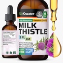 BIO KRAUTER Melk Thistle flytende dråper - Melk Thistle Silymarin Liver støtte Supplement - alkohol & sukker gratis tinktur for Liver Cleanse Detox - 2 Fl. Oz.