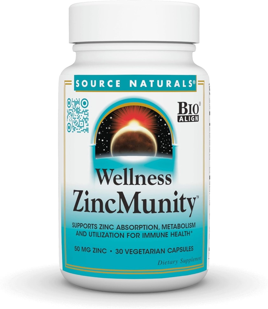 Kilde Naturals wellness sinkMunity, støtter sinkabsorpsjon, metabolisme og bruk av immunhelse*, 50 mg sink - 30 vegetariske kapsler