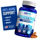 Vi liker vitaminer Resveratrol 1000mg per servering - 60 lett å svelge Veggie Capsules - Naturlig Resveratrol Supplement 1000mg - Antioksidant Supplement hjelper støtte immunsystem