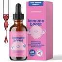 JoySpring Immune Drops - Barn Immune Support Liquid Supplement (2 fl oz) - Echinacea, Elderbær, Oregon Grape Root, Orange Peel, vitaminer A, B6, C - Naturlig støttesystem for barn og voksne