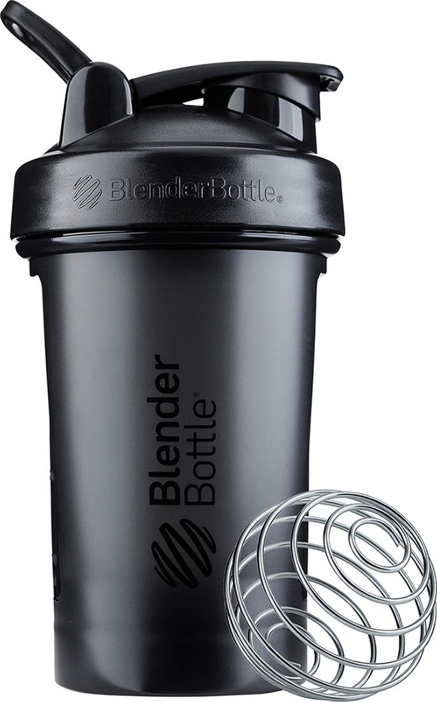 BlenderBottle Classic V2 Shaker flaske perfekt for proteinshake og pre trening, 20-Ounce, svart