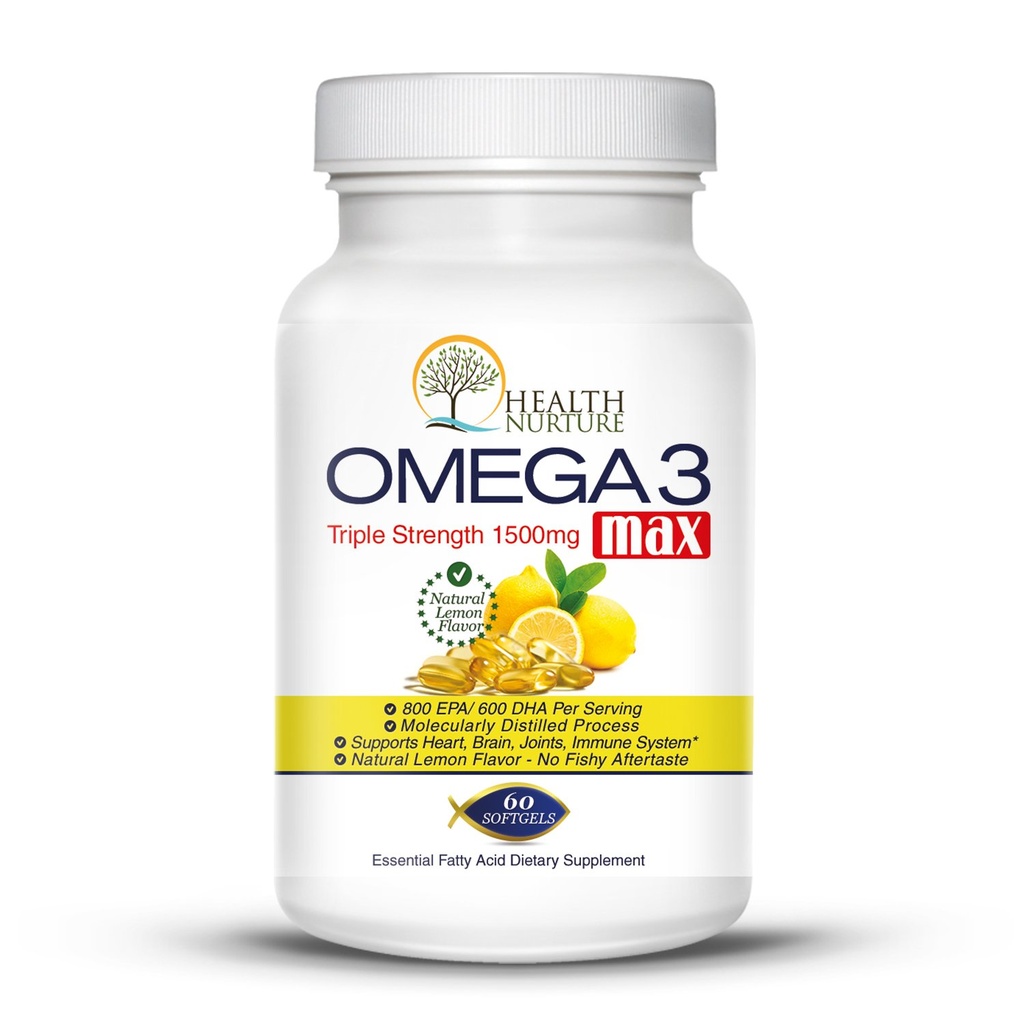 Fish Oil Omega-3 Maks styrke 1500mg (800 EPA/600 Dha) Farmasøytisk klasse fisk olje
