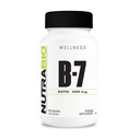 NutraBio Biotin (Vitamin B-7) Supplement, 5000mcg - kan bidra til å fremme sunt hår, hud og negler, 90 grønnsaker kapsler