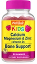Kids kalsium, magnesium, sink + vitamin D3 Gummies by WellJa, Bone, Muskel og Nerve Helse Støtte, Immun støtte | for menn og kvinner | Glutenfri, Ikke GMO | bringebær Flavor | 60 Count