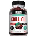 Kaya Naturals - Antarctic Krill Oil 500mg med Omega 3, EPA, DHA, Fosfolipider & Astaxanthin Supplement - Brain & Helse Vitamin - Anti Aging Supplement - 30 Count Softgels