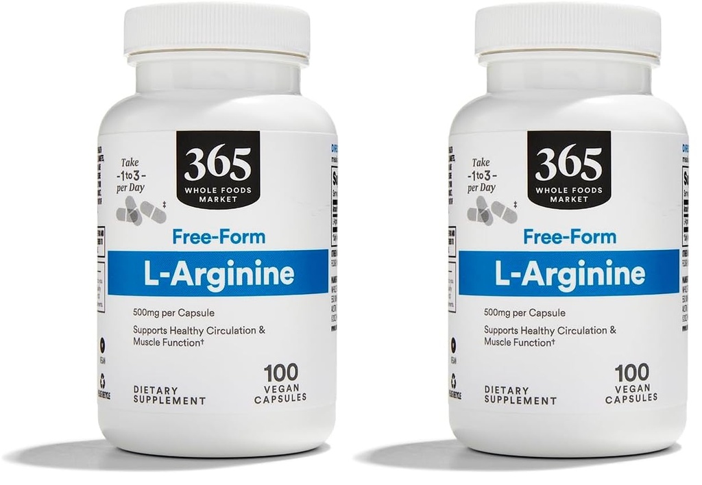 Hele matmarkedet, L Arginine 500Mg 100 Veggie Caps (pakke med 2)