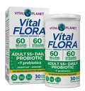 Vital Planet - Vital Flora Adults Over 55 Daily Probiotic 60 Million CFU, Diverse Strains, Organiske Prebiotika, Immune og Digestive Helse Stable Probiotika for kvinner og menn, 30 Kapsler
