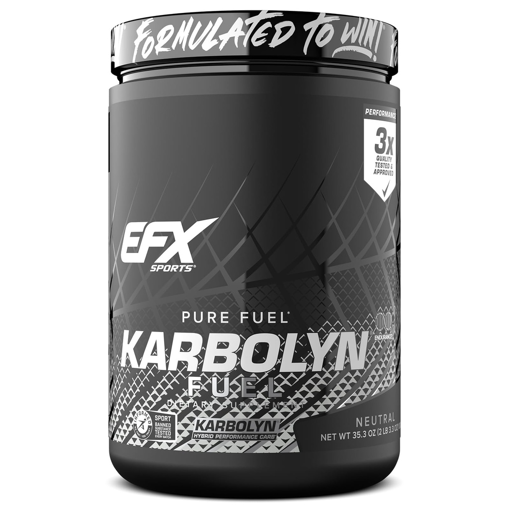 EFX Sports Karbolyn Drivstoff | Fastabsorberende karbohydrat pulver | Karbohydrat belastning, frigjørende energi, rask gjenoppretting | Stimulant gratis | 20 serveringer (Neutral)