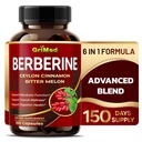 GriMed Berberine Supplement 9.500mg med Ceylon Cinnamon Bitter Melon støtter sunn immunsystem - laget i USA