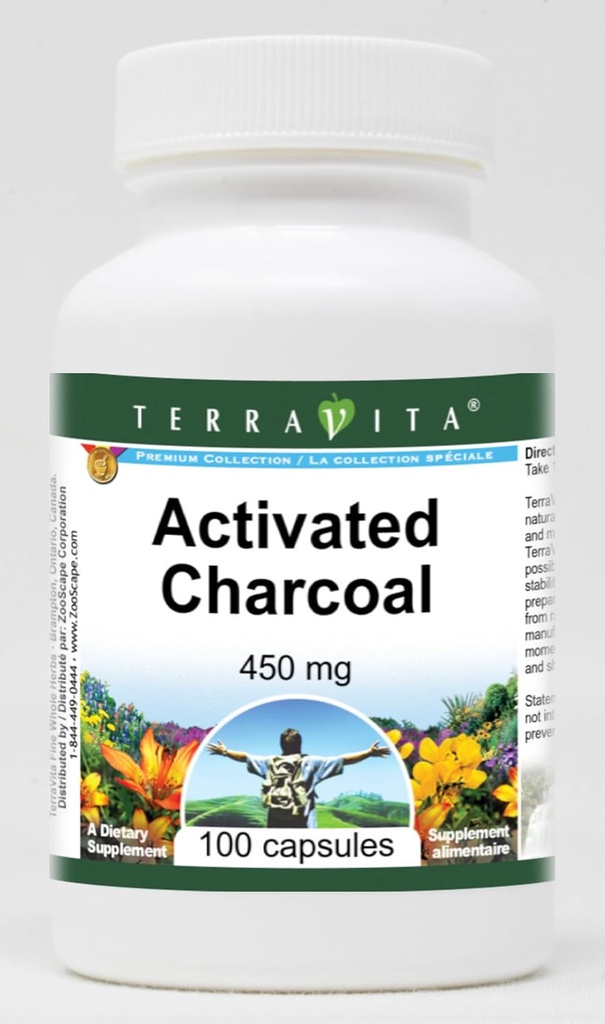 Aktivert Charcoal - 450 mg (100 kapsler, ZIN: 510652)