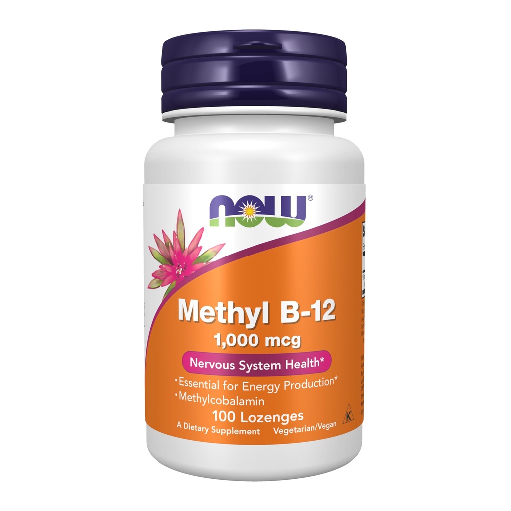NOW Supplements, Methyl B-12 (Metylkobalamin) 1000 mikrog, nervesystemets helse*, 100 Lozenges