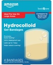 Grunnleggende omsorg Avansert rask healing Hydrokolloid Gel Bandages, store sårkjoler, 4 ct