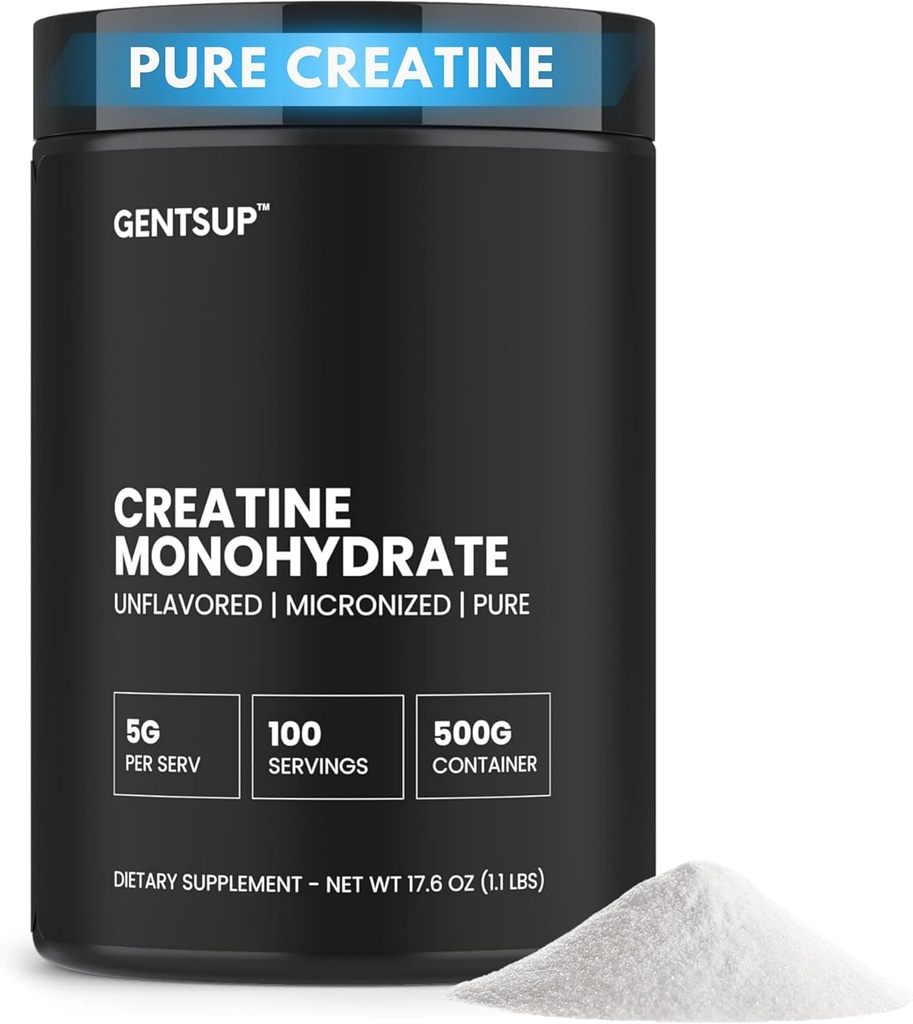Kreapure Kreatin Monohydrat pulver – ikke-flavorert, 5000 mg, 100 serveringer – Økt muskelvekst, styrke, ytelse og hjerne helse – ikke-GMO, Glutenfri, HPLC Testet, NSF-sertifisert
