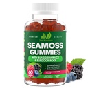Sea Moss 3000mg Gummies med Bladderwrack og Burdock Root - Naturlig Irish Sea Moss for Immune, Thyroid og Detox Support - Ekstra styrke, Great Tasting - Glutenfri, Vegansk - 60 Gummies