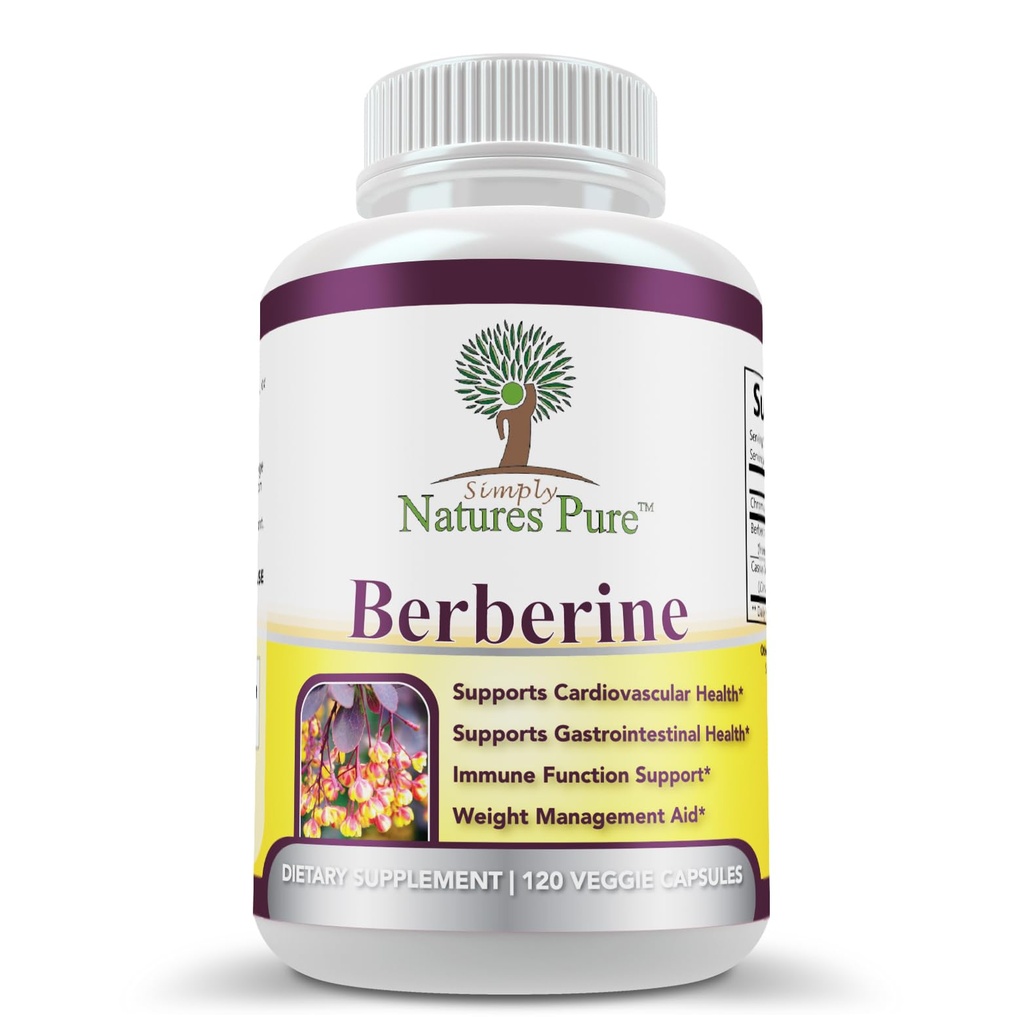 Bare natur ren premium Berberine HCl 500mg - 120 kapsler - Cardiovaskulær gastrointestinal immunstøtte - Chromium Cinnamon
