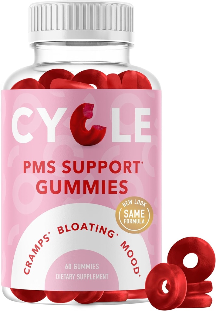 PMS Relief Gummies  Hormone Hormon Balance, Bloating, Hormonal Acne & Mood Swing Support | Periode støtte vitaminer for kvinner | Vegan Gummy Supplement med Chasteberry | Dong Quai, Cranberry, & vitamin B6
