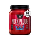BSN N.O.-XPLODE Pre Workout pulver, energitilskudd for menn og kvinner med kreatin og Beta-Alanine, Flavor: Blue Raz, 60 Serveringer
