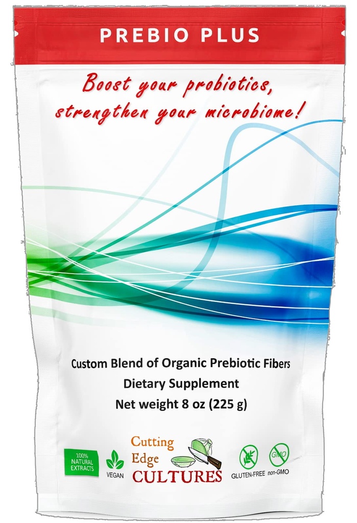 Cutting Edge Cultures Prebio Plus Prebiotic Fiber Powder Best tilpasset blanding av organiske prebiotiske Fibers Diett Supplement 8 oz