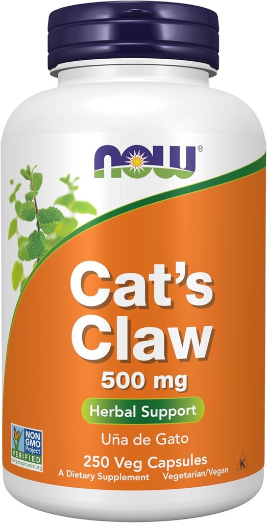NU Kosttilskudd, Cat's Claw 500 mg, ikke-GMO-prosjekt verifisert, Herbal Supplement, 250 Count (Pack of 1)