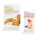 Munchkin® Melkmakere® Lactation Drink Bland Supplement med B Vitamin & Melk Thistle, 14 greve og lactation Cheddar Crips for amming mødre med havre og flaks, 6 greve
