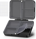 AUVON Daily Pill Organizer passer med din purse eller Pocket, Kompakt reisepille boks tilfelle med Slim Folding Design og lang-lastende henger å holde vitamin, fiskeolje, kosttilskudd eller smykker (svart)