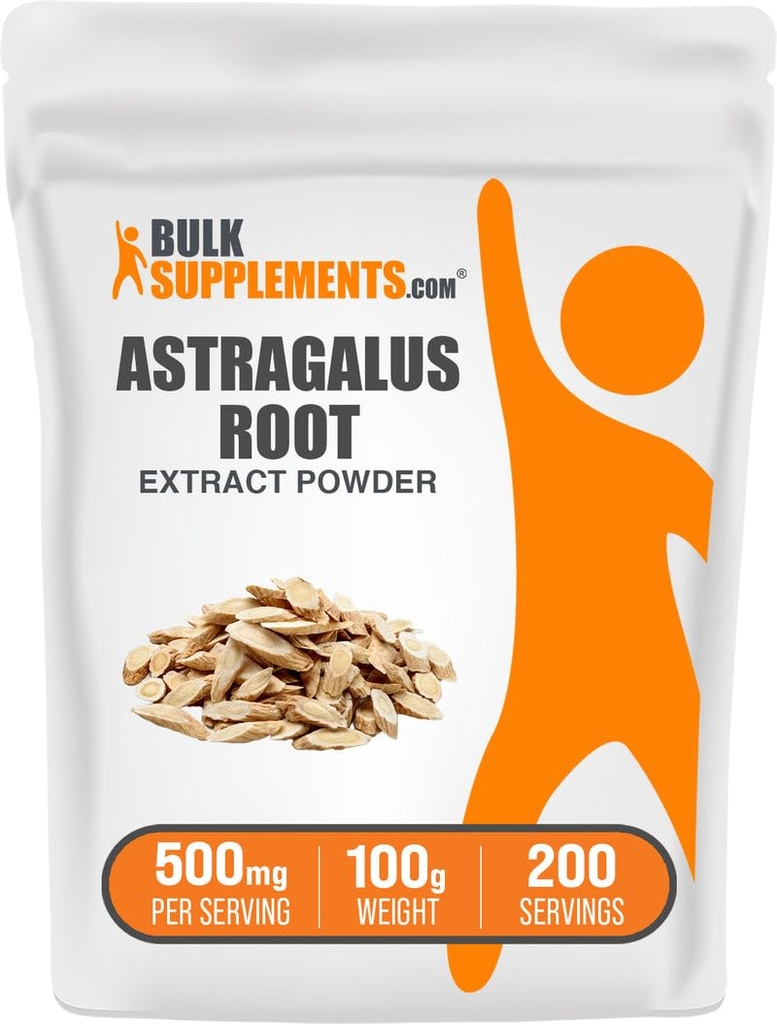 BulkSupplements.com Astragalus Extract pulver - Astragalus Root Powder, Herbal Supplement - Vegansk & Glutenfri, 500 mg per servering, 100g (3,5 oz) (Pack of 1)