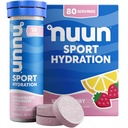 Nuun Sport Electrolyte Tabletter med magnesium, kalsium, kalium, klorid og natrium, Glutenfri & Vegan, Strawberry Lemonade, 8 Pack (80 Serverer totalt)