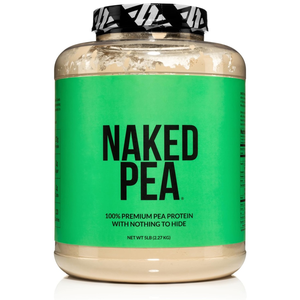 NAKED Pea - 5LB 100% Pea Protein pulver fra nordamerikanske gårder - Unflavored Vegan Pea Protein Isolate - Planteprotein pulver, lett å digest - 76 Services