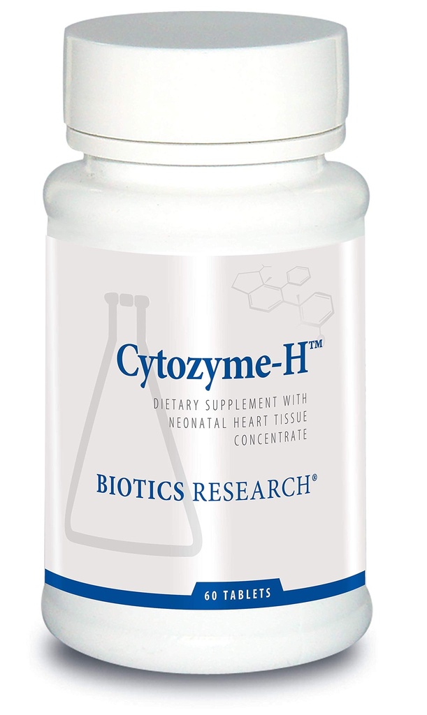 Biotisk forskning Cytozyme H Glandular Cardiovaskulær støtte, Bovine hjertekonsentrat, fremmer muskulær støtte, Øker energi, SOD, Catalase, Potent antioksidant aktivitet 60 tabletter