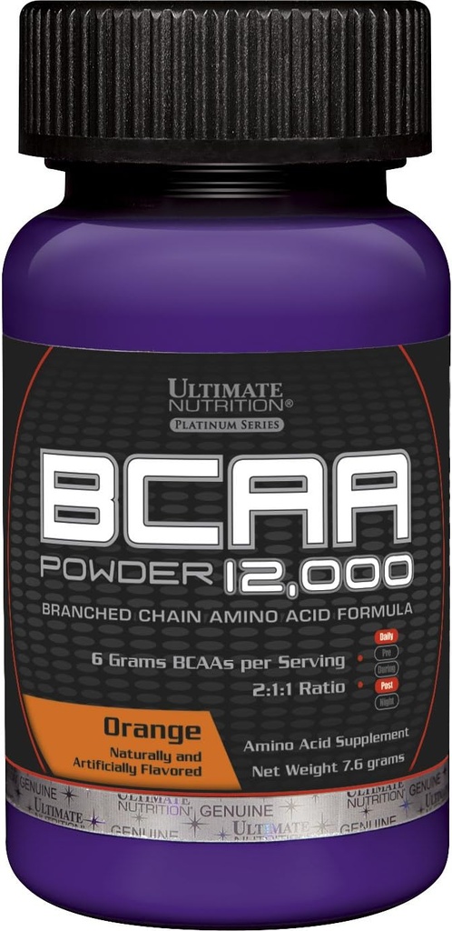 Ultimate Nutrition Flavored BCAA 12.000mg grened kjede Aminosyre Supplement pulver, oransje, enkelt servering