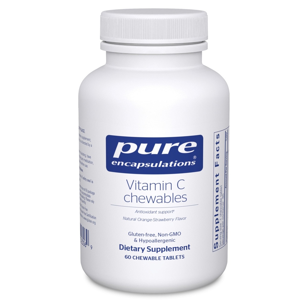 Rene innkapslinger Vitamin C Chewables | Støtte for sunn immunfunksjon og antioksidant støtte * | 60 Chewable tabletter | Naturlig oransje-Strawberry Flavor