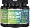 Zentastic Probiotika & Prebiotika Supplement - 50 milliarder CFU - for menn & kvinners immun- og digestive helse - 16 strimler - hyllestabil - 180 forsinket frigjøring Veggie Capsules