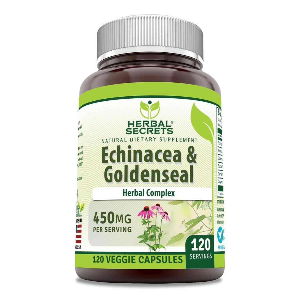 Herbal Hemmeligheter Echinacea & Goldenseal Root Supplement  meget Mg Per Serving