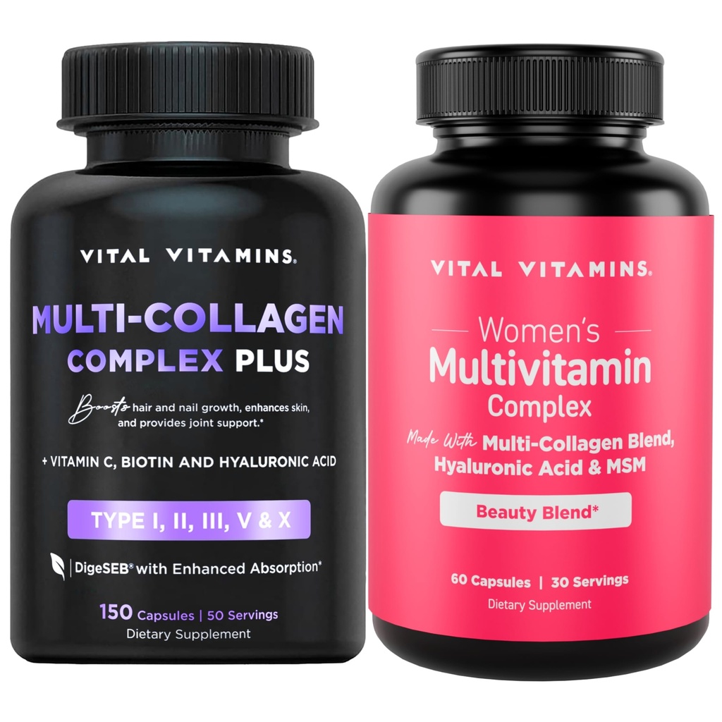 Vitale vitaminer Multi Collagen Complex Plus + Kvinners Multivitamin Complex
