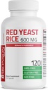 Bronson Red Yeast Rice 600 MG Monascus Purpureus Herbal helse, ikke-GMO, 120 kapsler