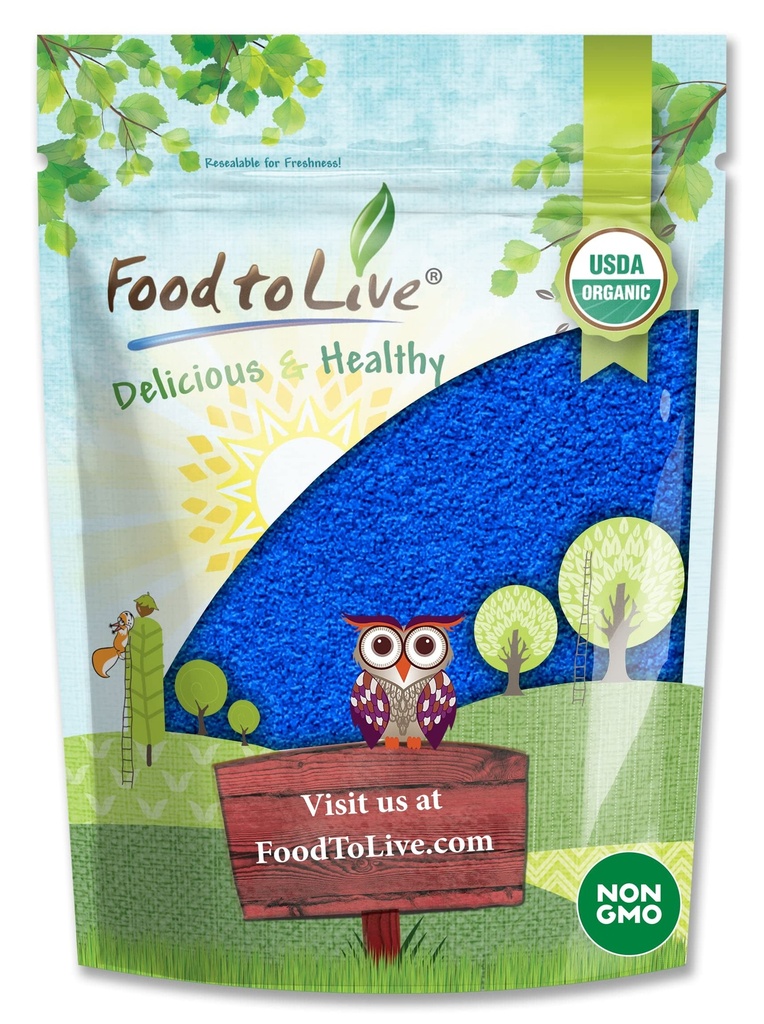 Mat å leve organisk blå spirulina pulver, 2 ovner - ikke-GMO, ren rå blå-grønn algae ekstrakt, vegansk, ikke-irradiert, flott for juss, smoothies, rister, drikke og matfarger