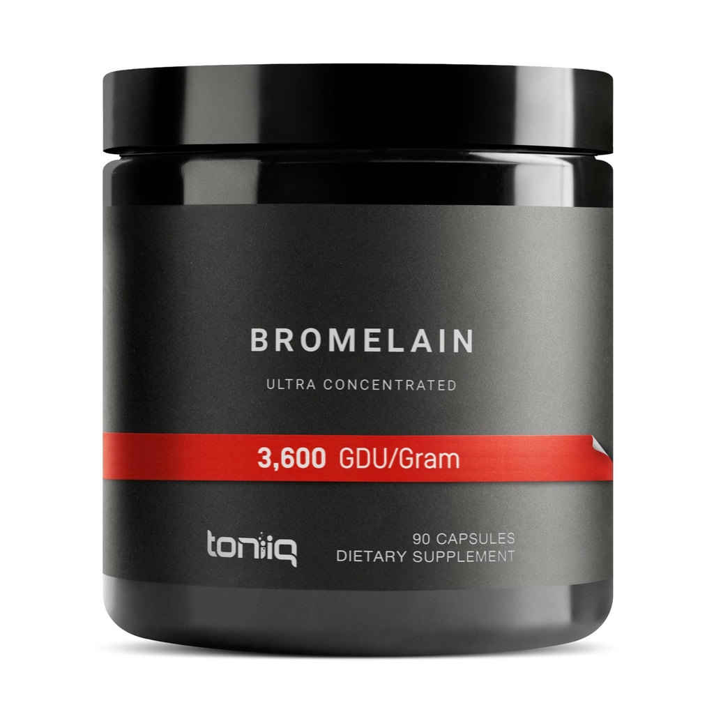 Ultra høy styrke Bromelain 1000mg - 3600 GDU/Gram - høy konsentrert og biotilgjengelig - tredjeparts testet formel - 90 vegetariske kapsler - 45 serveringer per beholder - Bromelain Supplement