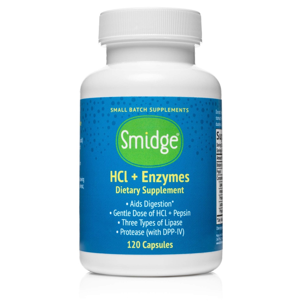 SmidgeTM HCl + Enzymer – Digestion – 120 Kapsler