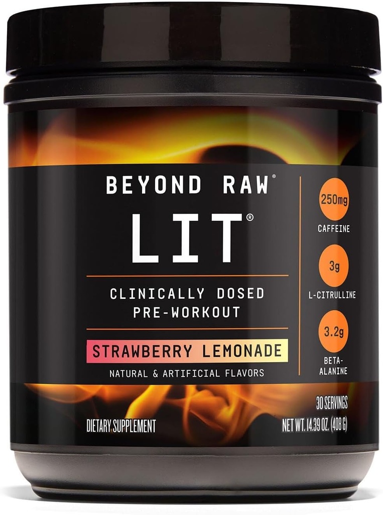 Beyond Raw LIT Pre-Workout - Strawberry Lemonade (30 Serveringer)