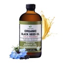 HalalEveryDay Organic Black Seed Oil - USDA Certified, Cold Pressed Glassflaske 16oz - Over 1,5% Thyrokinon Tyrkisk Svart Cumin Nigella Sativa Ikke-GMO 100% ren svartfrøolje