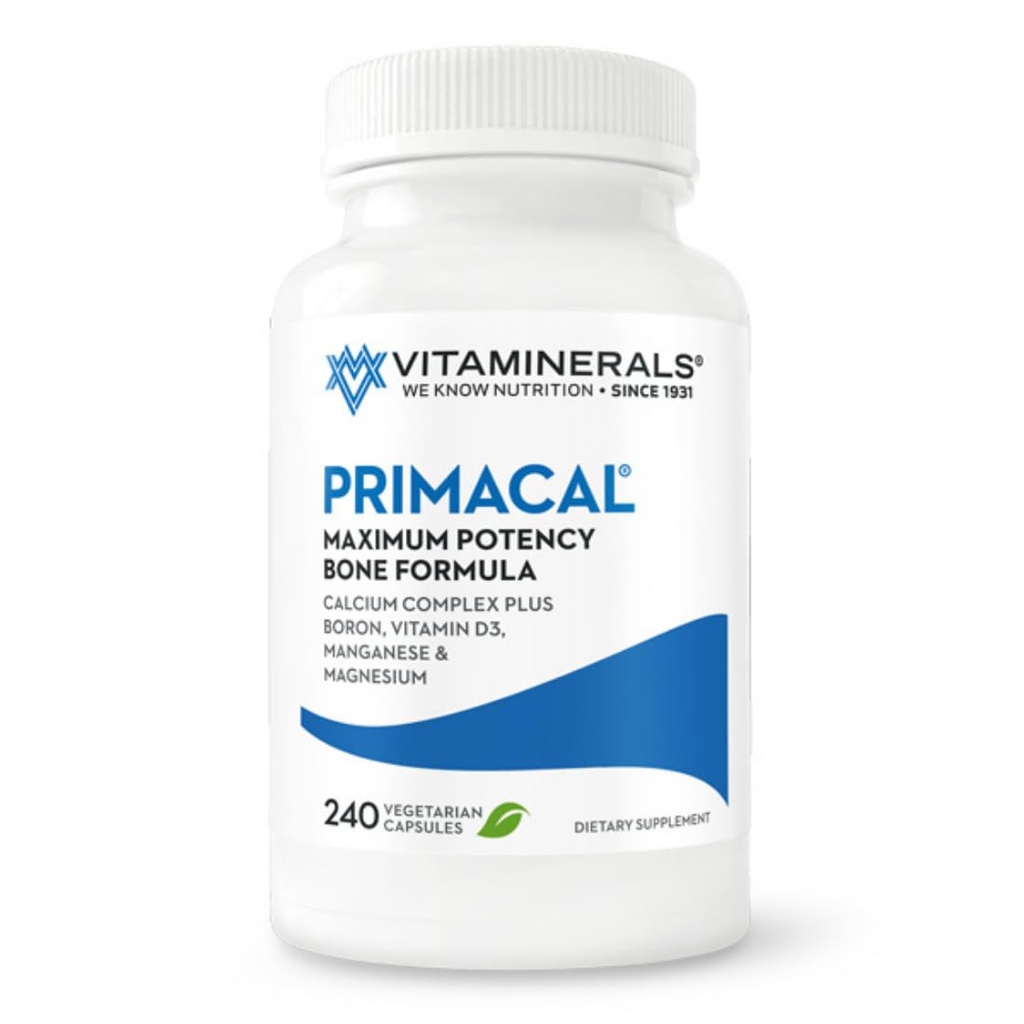 VITAMINERALS 95 Primacal® Bonestøtte Maksimum potenskalsium, magnesium for bentap (240)