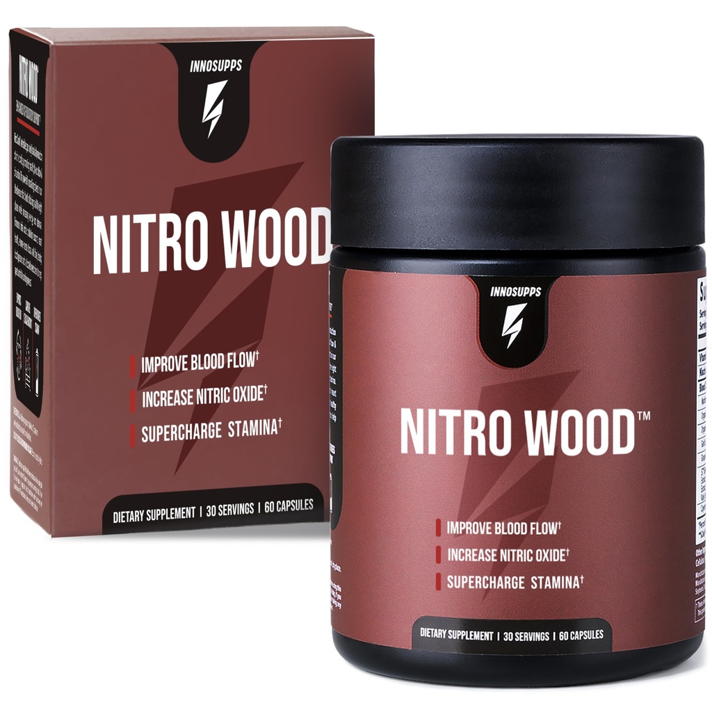 InnoSupps Nitro Wood - støtter sunn blodstrøm | Nitric Oxid Supplement | Naturlig immunstøtte | (60 vegetariske kapsler)
