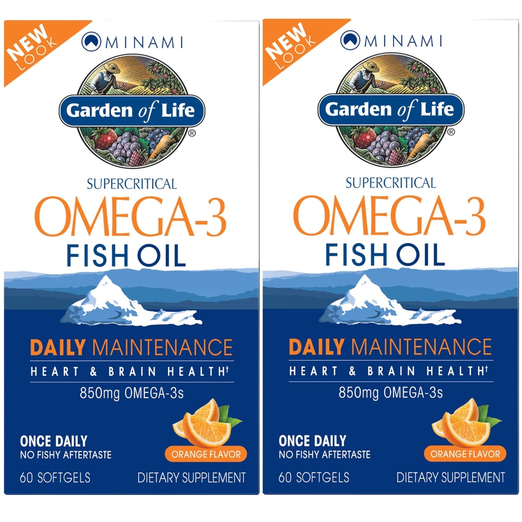 Hage of Life EPA / DHA Omega 3 Fish Oil - Minami Naturlig hjernefunksjon, hjerte og humør Supplement, 120 greve (60-ct 2-pakke)