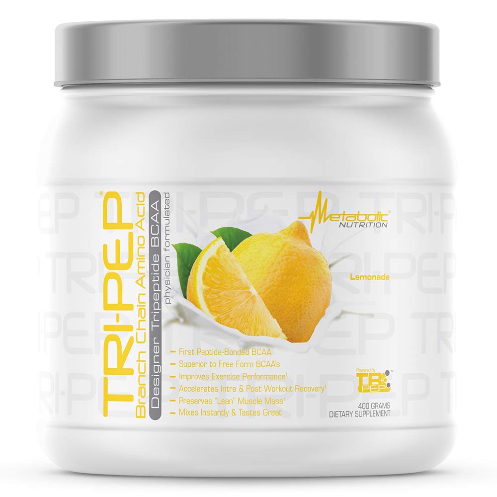 Metabolsk ernæring - TRIPEP - Tri-Peptid Branch Chain Aminosyre, BCAA pulver, Pre Intra Post Trening Supplement, Lemonade, 400 gram (40 serveringer)