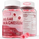 Sugar Free Kalsium Magnesium Sink Gummies, Algae Kalsium Magnesium Supplement Plus D3 | 4 Former av magnesium - Glykinat, Citrate, Malate, Algae - Støtte Bone Helse, Muskelfunksjon & Nerve, 60 Ct