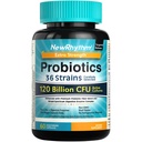 NewRhythm Probiotika 120 milliarder CFU 36 Strains, 3-i-1 Probiotika for digestiv helse og immun støtte med prebiotika og enzymer, probioter for kvinner og menn, målrettet frigjøring, 60 Veggie Caps
