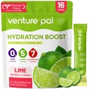 Venture Pal Sukker Gratis Elektrolytte pulver pakker - flytende daglig IV Hydration Packets | Elektrolytter Drikke Blande med 5 Vitaminer og 7 Elektrolytter | Keto Vennlig | Ikke-GMO | Certified Vegan | 16 Sticks