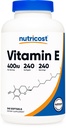Nutricost Vitamin E 400 IE, 240 Softgel Kapsler - Glutenfri, ikke-GMO